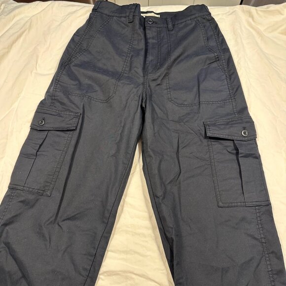 Madewell Cargo Jogger Utility Pants Size 26 with Adjustable Waist, dark navy - Picture 3 of 6